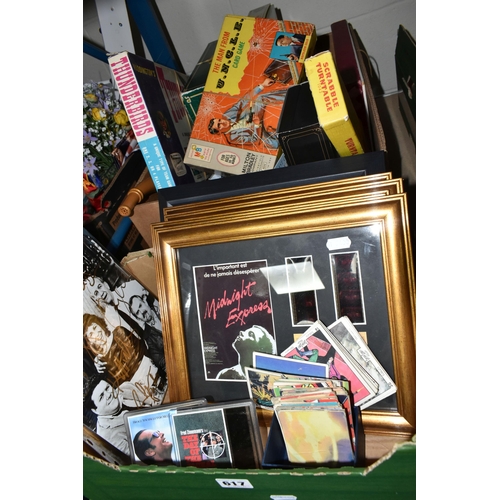 617 - TWO BOXES OF FRAMED FILM CELLS, TOYS & GAMES, the Film Cells include Midnight Express, The Godfather... 