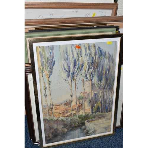 652 - A QUANTITY OF PAINTINGS AND PRINTS ETC, to include five Sam Garratt (1840-1948) signed dry point etc... 