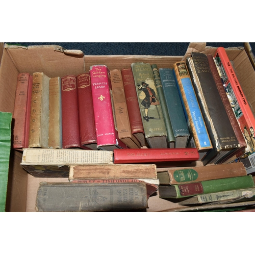 656 - TWO BOXES OF BOOKS containing approximately sixty-five miscellaneous titles in hardback and paperbac... 