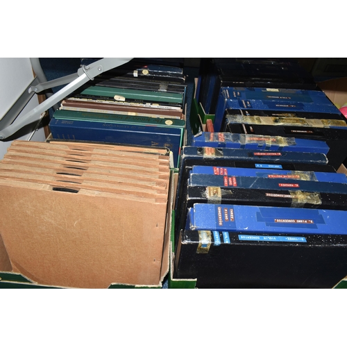 662 - SIX BOXES OF RECORDS, mainly classical LPs with some 78rpm records, stored in labelled boxes, compos... 