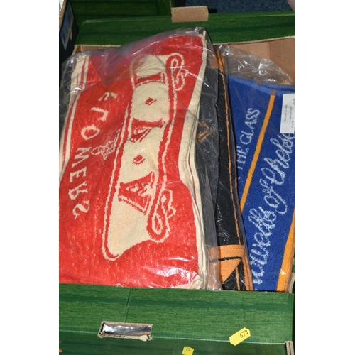 673 - BREWERIANA: THREE BOXES OF BAR TOWELS, mostly new  and unused in packaging, names include Flowers, W... 