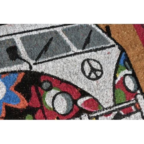 685 - SEVEN VOLKSWAGON THEMED DOORMATS IN AS NEW CONDITION, decorated with either a VW Beetle or VW camper... 