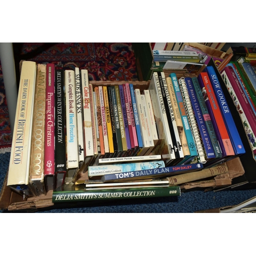 691 - SIX BOXES OF ASSORTED BOOKS, to include a box of cookery books, other subjects include biographies, ... 