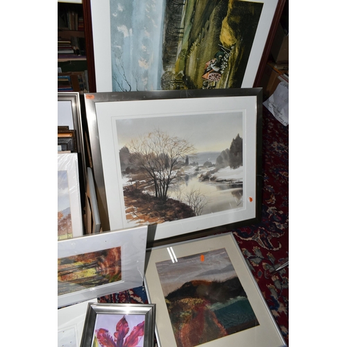 704 - BRIAN JENKINS (20TH CENTURY)  A QUANTITY OF FRAMED AND UNFRAMED WATERCOLOURS  ETC, subjects are most... 