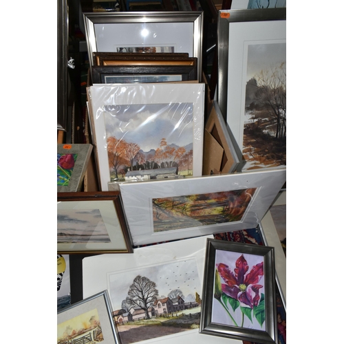 704 - BRIAN JENKINS (20TH CENTURY)  A QUANTITY OF FRAMED AND UNFRAMED WATERCOLOURS  ETC, subjects are most... 