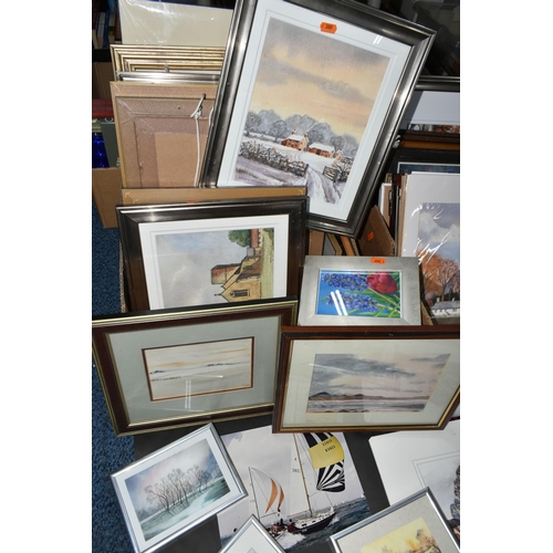 704 - BRIAN JENKINS (20TH CENTURY)  A QUANTITY OF FRAMED AND UNFRAMED WATERCOLOURS  ETC, subjects are most... 