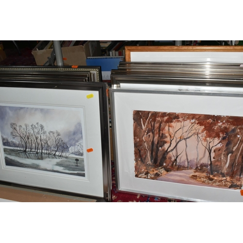 715 - BRIAN JENKINS (20TH CENTURY)  A QUANTITY OF FRAMED AND UNFRAMED WATERCOLOURS  ETC, subjects are most... 