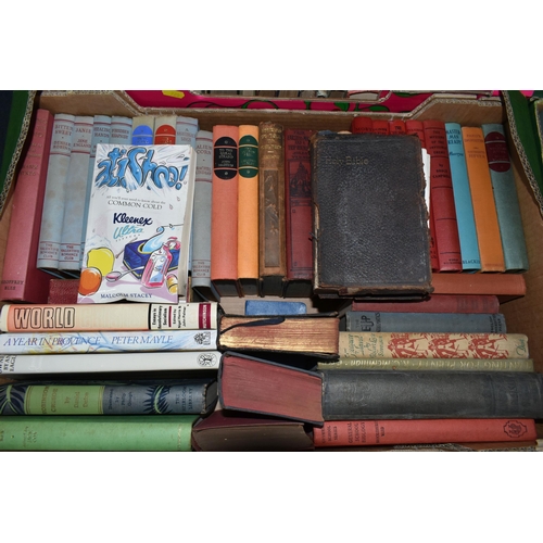 720 - SIX BOXES OF BOOKS containing over 180 miscellaneous titles, mostly in hardback format, subjects inc... 