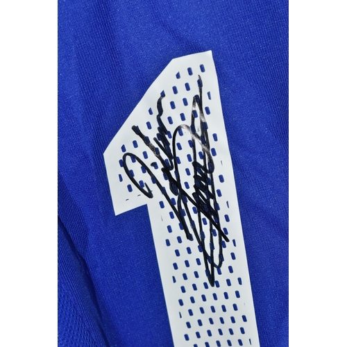 724 - A FRANCE REPLICA HOME FOOTBALL SHIRT SIGNED BY ZINEDINE ZIDANE, signed to the white figure 1 of the ... 