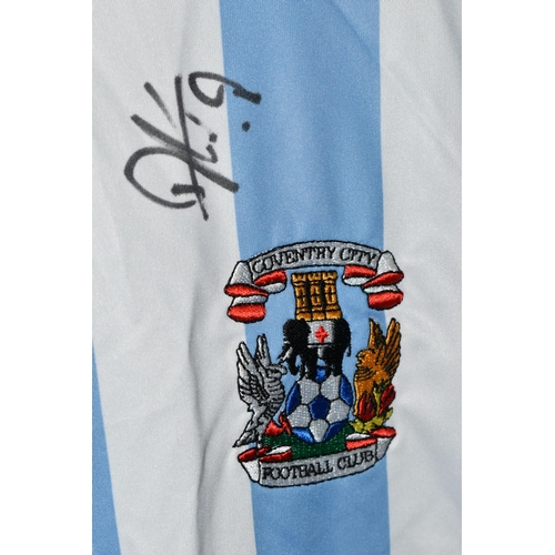 728 - FOUR SIGNED COVENTRY CITY REPLICA HOME FOOTBALL SHIRTS, all date from the 21st Century and are signe... 