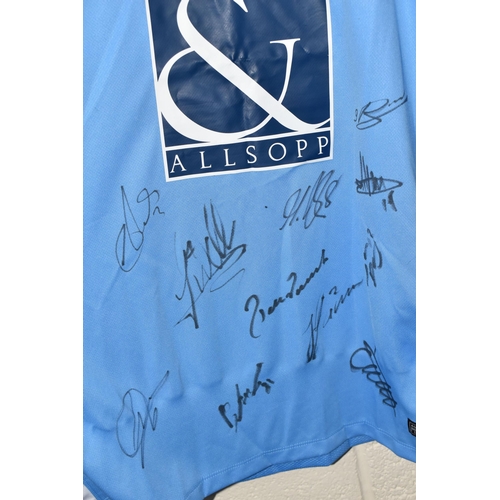 728 - FOUR SIGNED COVENTRY CITY REPLICA HOME FOOTBALL SHIRTS, all date from the 21st Century and are signe... 