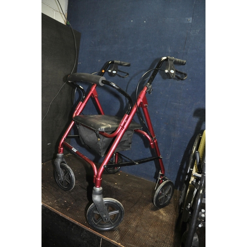 1065 - AN INVACARE DUO HD FOLDING WHEELCHAIR with two footrests and a Days travelator (2)