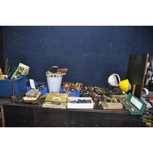 1066 - A COLLECTION OF TOOLS AND HARDWARE including a Black and Decker KD163E drill (PAT pass and working),... 