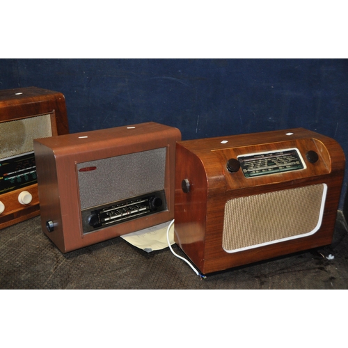 1107 - FIVE VINTAGE VALVE RADIOS comprising of a Ferguson 238a, a Pye P75, a Bush AC34, a Murphy A168M and ... 