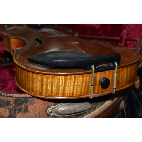 465 - A HANS SCHIRMER VIOLIN WITH JOSEF KLOTZ PAPER LABEL, approximate length of body 36cm, total length 5... 