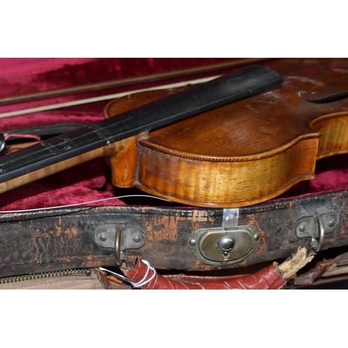 465 - A HANS SCHIRMER VIOLIN WITH JOSEF KLOTZ PAPER LABEL, approximate length of body 36cm, total length 5... 