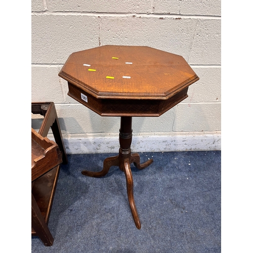 1367 - A GEORGIAN MAHOGANY TRAY TOP BUTLERS TABLE, with a wavy gallery and four handles, width 72cm x depth... 