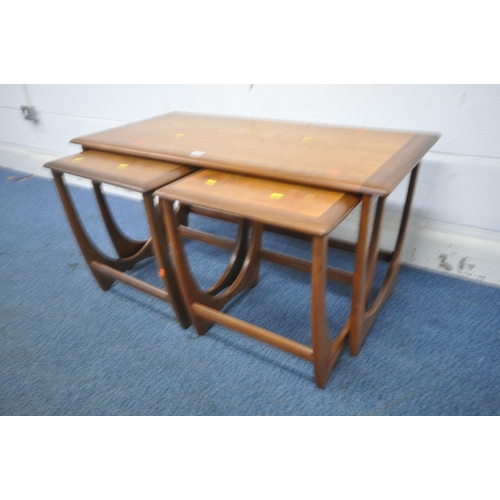 1213 - A MID CENTURY G PLAN TEAK NEST OF THREE TABLES, largest width 100cm x depth 50cm x height 50cm (cond... 