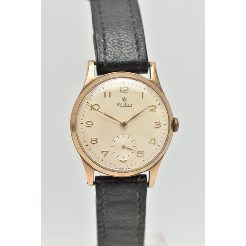 28 - A GENTS 9CT GOLD WRISTWATCH AND A LADIES WATCH HEAD, the manual wind wristwatch, round silvered dial... 