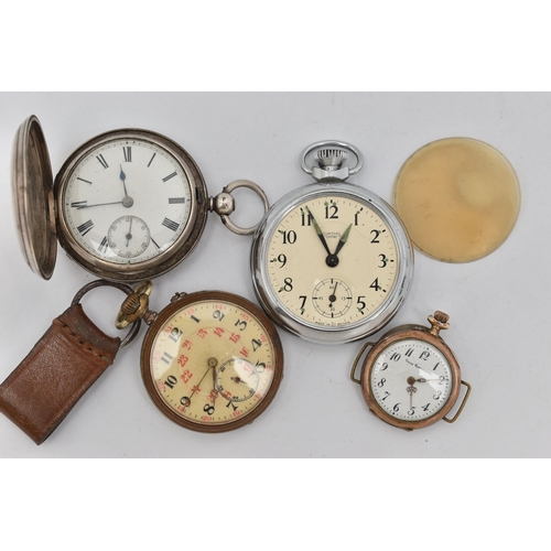 40 - A SELECTION OF POCKET WATCHES, to include a late Victorian silver pocket watch, the enamel dial with... 