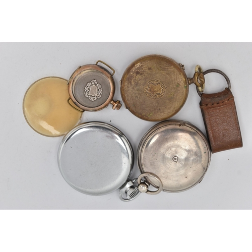 40 - A SELECTION OF POCKET WATCHES, to include a late Victorian silver pocket watch, the enamel dial with... 