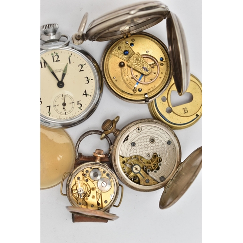 40 - A SELECTION OF POCKET WATCHES, to include a late Victorian silver pocket watch, the enamel dial with... 