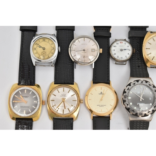 43 - A SELECTION OF WRISTWATCHES, mostly gents watches with names to include 'Sekonda Expose' with rubber... 