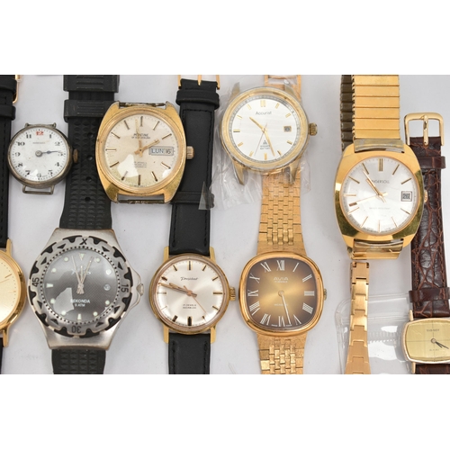 43 - A SELECTION OF WRISTWATCHES, mostly gents watches with names to include 'Sekonda Expose' with rubber... 