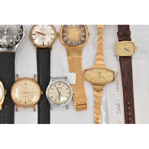 A SELECTION OF WRISTWATCHES, mostly gents watches with names to include ...