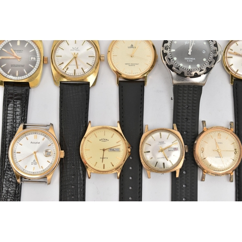 43 - A SELECTION OF WRISTWATCHES, mostly gents watches with names to include 'Sekonda Expose' with rubber... 