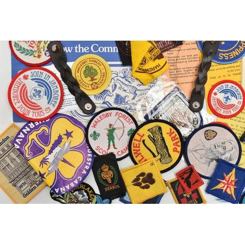 60 - A SELECTION OF MAINLY GIRL GUIDE AND SCOUT PATCH BADGES, to include Happiness is being a guide, Join... 