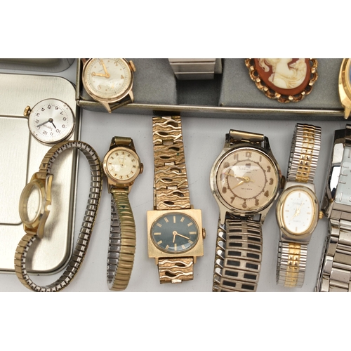 62 - A SELECTION OF WATCHES, to include a Bulova digital LCD quartz wristwatch with fitted box and bookle... 