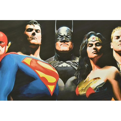 301 - ALEX ROSS (AMERICAN CONTEMPORARY) 'ORIGINAL SEVEN' portraits of Green Lantern, Flash, Superman, Batm... 