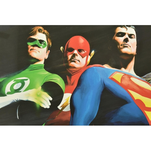 301 - ALEX ROSS (AMERICAN CONTEMPORARY) 'ORIGINAL SEVEN' portraits of Green Lantern, Flash, Superman, Batm... 