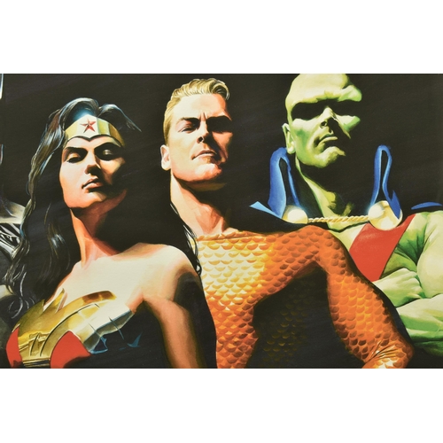 301 - ALEX ROSS (AMERICAN CONTEMPORARY) 'ORIGINAL SEVEN' portraits of Green Lantern, Flash, Superman, Batm... 