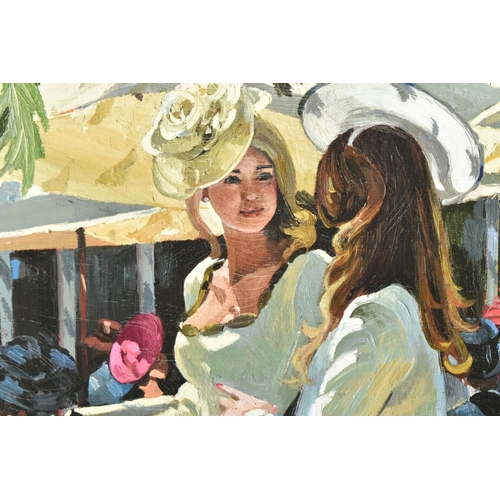 303 - SHERREE VALENTINE DAINES (BRITISH 1959) 'THE COLOUR AND GLAMOUR OF ASCOT', a signed limited edition ... 