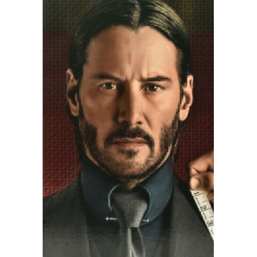 307 - NICK HOLDSWORTH (BRITISH CONTEMPORARY) 'JOHN WICK', a portrait of Keanu Reeves as his film character... 