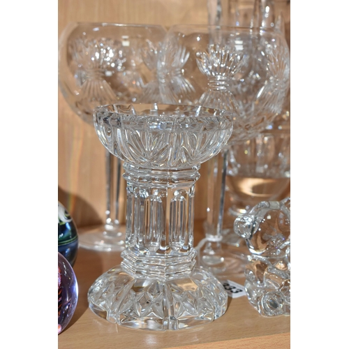 333 - SIX PIECES OF WATERFORD CRYSTAL, comprising a pair of Millennium collection toasting goblets, a Lism... 