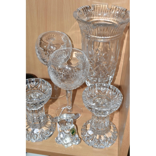 333 - SIX PIECES OF WATERFORD CRYSTAL, comprising a pair of Millennium collection toasting goblets, a Lism... 