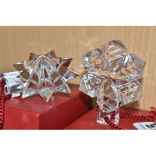 335 - TWO BOXED BACCARAT GLASS CHRISTMAS TREE ORNAMENTS, one a snowflake, the other a nine point star, bot... 