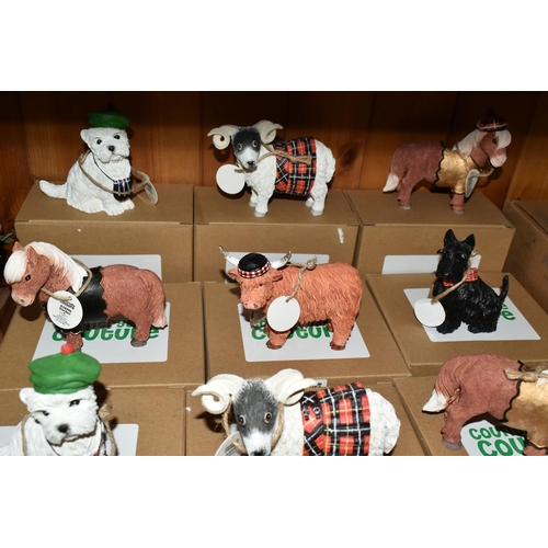 381 - TWELVE BOXED ENESCO 'COUNTRYSIDE COUTURE' FIGURES, comprising two each of Douglas the Highland cow n... 