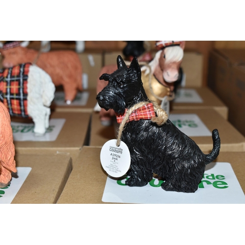 381 - TWELVE BOXED ENESCO 'COUNTRYSIDE COUTURE' FIGURES, comprising two each of Douglas the Highland cow n... 