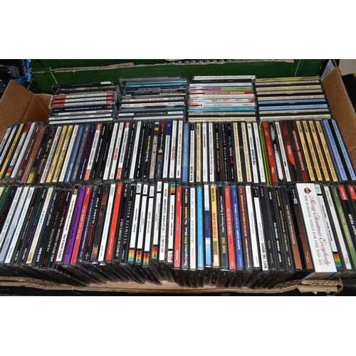 409 - FIVE BOXES OF DVDS AND CDS, over one hundred and eighty DVDs to include Buffy The Vampire, TinTin, S... 