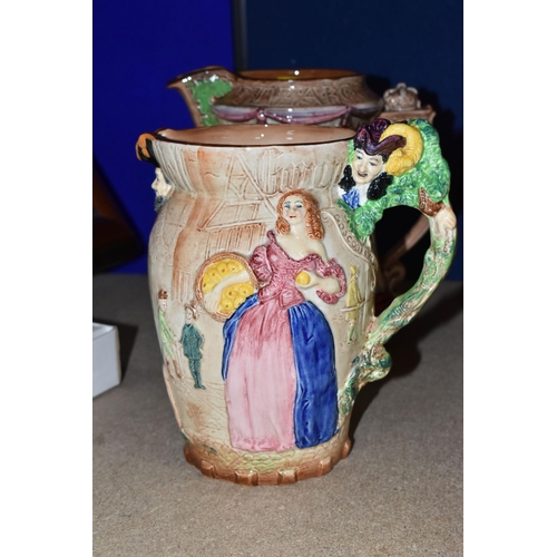 417 - THREE BURLEIGH WARE JUGS, comprising a Royal Coronation 1953 Westminster Abbey commemorative jug, a ... 