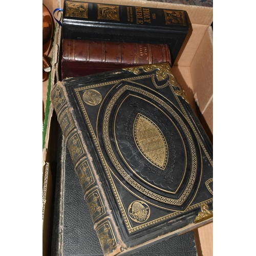 430 - FIVE LARGE FORMAT ANTIQUARIAN BIBLES comprising Brown's Self-Interpreting Family Bible, published by... 