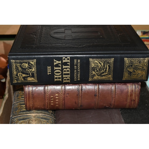 430 - FIVE LARGE FORMAT ANTIQUARIAN BIBLES comprising Brown's Self-Interpreting Family Bible, published by... 
