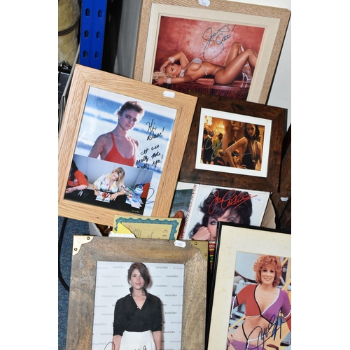 396 - CELEBRITY PHOTOGRAPHS, a collection of fourteen signed photographs of Actresses and Models (framed) ... 