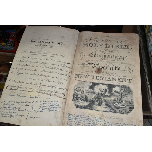 430 - FIVE LARGE FORMAT ANTIQUARIAN BIBLES comprising Brown's Self-Interpreting Family Bible, published by... 