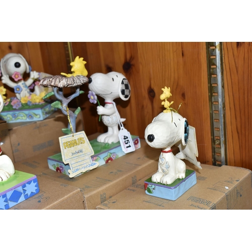 451 - FIVE BOXED ENESCO JIM SHORE 'PEANUTS' FIGURES, comprising Nest Warming Gift no 4054079, My Best Frie... 