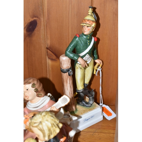 452 - A GROUP OF GOEBEL FIGURES, comprising a 'Dragon 1805' figure height 21.5cm (personalisation to base)... 